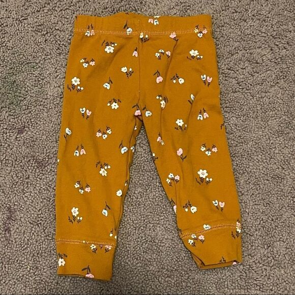 COPY - Carters 12 month baby girl yellow leggings w multi color floral print NW… - Picture 1 of 6
